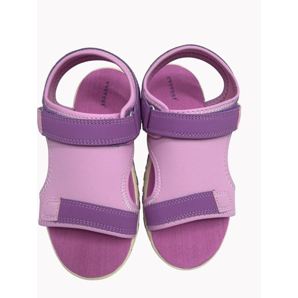 Everest Girls 4 Purple Adjustable Strap Sandals Comfort Summer Shoes - Picture 2 of 7